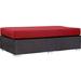 Convene Outdoor Patio Fabric Rectangle Ottoman in Espresso Red - East End Imports EEI-1847-EXP-RED