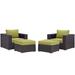 Convene 4 Piece Outdoor Patio Sectional Set in Espresso Peridot - East End Imports EEI-2202-EXP-PER-SET