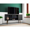 "Manhattan Comfort 200AMC8 - Liberty 53.14"" Mid Century Modern TV Stand w/ 5 Shelves & 1 Door in Black"