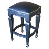 New World Trading Zorro Bar & Counter Stool Wood/Upholstered/Leather/Genuine Leather in Black | 26 H x 18 W x 18 D in | Wayfair ZORCSTOOLBLACK