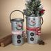 The Holiday Aisle® Nesting Galvanized Snowman 2 Piece Metal Bucket Set Metal in Gray | 18 H x 10.5 W x 10 D in | Wayfair