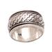 Spinning Weave,'Handmade Sterling Silver Spinner Ring from Bali'