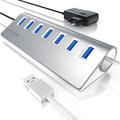 CSL - USB Hub 3.2 Gen1 aktiv mit Netzteil - 7 Port Verteiler - kompatibel mit PC Notebook Laptop Apple MacBook Air Pro Mini iMac MacPro Tablet PS4 UVM. - Windows, Linux und Mac - inkl. Netzteil