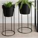 Ivy Bronx Jermaine 2-Piece Metal Pot Planter Set Metal in Black | 23.5 H x 9.75 W x 9.75 D in | Wayfair 0AA1A13DA9FC4A2D803E96B05522422E