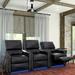 Red Barrel Studio® Stallion XL200 Home Theater Sofa (Row of 3) Microfiber/Microsuede in Brown | 42.25 H x 100.75 W x 37.75 D in | Wayfair