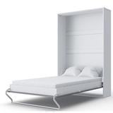 Orren Ellis Leavenworth Murphy Bed w/ Mattress Wood in Gray/White | 86.6 H x 55.1 W x 89.7 D in | Wayfair 3A70BE96B58E48C385B670CEA826C4E2