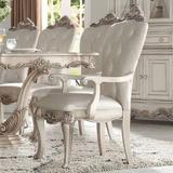 Gorsedd Arm Chair (Set-2) in Cream Fabric & Antique White - Acme Furniture 67443