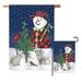 Breeze Decor Lumberjack Snowmen Winter Wonderland Impressions 2-Sided Polyester 2 Piece Flag Set in Blue/Gray | 28 H x 18.5 W in | Wayfair