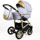 Lux4Kids Pram Pushchair Stroller 3in1 Megaset Buggy Car seat Car seat Baby seat Sports seat Isofix Golden Glow Silver 2in1 Without car seat
