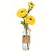 Vickerman 607411 - 15" Yellow Camerllia in Glass Pk/2 (FA192008) Home Office Flowers in Pots Vases and Bowls