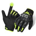 INBIKE Motorbike Gloves Leather Motorcycle Riding Biker Protective Hard Knuckle Protection Glove Full Finger Touch Screen Cycling Black Green Mens L