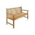 SAM 3-Sitzer Gartenbank Caracas, 150 cm, Teak-Holz, Massive Holzbank, ideal für den Balkon oder Garten braun