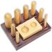 BENCH WIZARD Wood Dapping Block Set | Includes 8 Domed Punches 10mm-31mm | Clear Size Markings | Hardwood Design | Stand Included | Ideal for Safe Metal Shaping