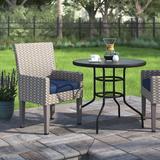 Sol 72 Outdoor™ Rochford Patio Dining Armchair w/ Cushion Metal in Gray/Red | 35 H x 23 W x 21 D in | Wayfair 4978155200534F958015AAC3A3354D27