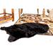 Black 24 x 0.5 in Indoor Area Rug - House of Hampton® Sylacauga Shag Faux Sheepskin Area Rug/Faux Fur | 24 W x 0.5 D in | Wayfair