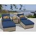 Sol 72 Outdoor™ Rochford 5 Piece Seating Group w/ Cushions Synthetic Wicker/All - Weather Wicker/Wicker/Rattan in Blue | Wayfair