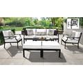 kathy ireland Homes & Gardens Madison Ave. 8 Piece Outdoor Aluminum Patio Furniture Set 08c in Snow - TK Classics Madison-08C-Snow