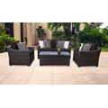 kathy ireland Homes & Gardens River Brook 5 Piece Outdoor Wicker Patio Furniture Set 05c in Onyx - TK Classics River-05C-Black