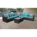 kathy ireland Homes & Gardens River Brook 8 Piece Outdoor Wicker Patio Furniture Set 08a in Aqua - TK Classics River-08A-Aruba