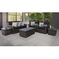 kathy ireland Homes & Gardens River Brook 7 Piece Outdoor Wicker Patio Furniture Set 07d in Onyx - TK Classics River-07D-Black