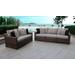 kathy ireland Homes & Gardens River Brook 5 Piece Outdoor Wicker Patio Furniture Set 05a in Truffle - TK Classics River-05A