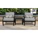 kathy ireland Homes & Gardens Madison Ave. 3 Piece Outdoor Aluminum Patio Furniture Set 03a in Slate - TK Classics Madison-03A-Grey