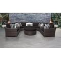 kathy ireland Homes & Gardens River Brook 8 Piece Outdoor Wicker Patio Furniture Set 08h in Onyx - TK Classics River-08H-Black
