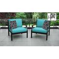 kathy ireland Homes & Gardens Madison Ave. 2 Piece Outdoor Aluminum Patio Furniture Set 02b in Aqua - TK Classics Madison-02B-Aruba