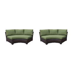 kathy ireland Homes & Gardens River Brook Curved Armless Sofa in Forest (Set of 2) - TK Classics Ki043B-Cas-Db-Cilantro