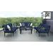 kathy ireland Homes & Gardens Madison Ave. 7 Piece Outdoor Aluminum Patio Furniture Set 07e in Midnight - TK Classics Madison-07E-Navy