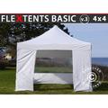 Tente pliante Chapiteau pliable Tonnelle pliante Barnum pliant FleXtents Basic v.3, 4x4m Blanc,