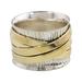 Crisscrossing Grace,'Indian Band Ring Hand Crafted of Sterling Silver and Brass'