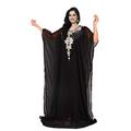 Dubai Middle East Bollywood Style Handmade Designer Kaftan Caftan Farasha Jalabiya Dress Abaya Casual Dress for Party Event, Evening wear, Beach, Royal Swag - Design NO 8 - ONE Size | Black