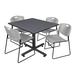 Symple Stuff Kobe Square Breakroom Table, 4 Zeng Stack Chairs Plastic/Acrylic in Gray | 48 | Wayfair 2CDC95C3542B434DBE8DAA1FDCF6DB69