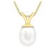 CARISSIMA Gold Women's 9ct Yellow Gold Pearl Drop Pendant on Curb Chain Necklace of 46cm/18