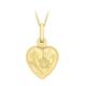 CARISSIMA Gold Women's 9 ct Yellow Gold Small Heart Locket Pendant on Curb Chain Necklace of Length 46 cm