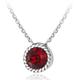 Tuscany Silver Women's Sterling Silver Red Swarovski Crystal July Birthstone Necklace of Length 46 cm/18 Inch