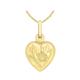 CARISSIMA Gold Women's 9ct Yellow Gold Heart Flower Locket Pendant on Prince of Wales Chain Necklace of 46cm/18