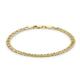 CARISSIMA Gold Unisex 9 ct Yellow Gold 4 mm Hollow Double Diamond Cut Curb Bracelet of Length 19 cm/7.5 Inch