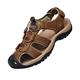 Sports Outdoor Sandals Summer Men's Beach Shoes Closed-Toe Shoes Leather Casual Trekking Walking Hiking Touch Close Strap Sandals for Men Brown UK11.5