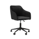 Arbeitshocker Schwarz aus Samtstoff Bürostuhl mit Rollen Elegant Modern