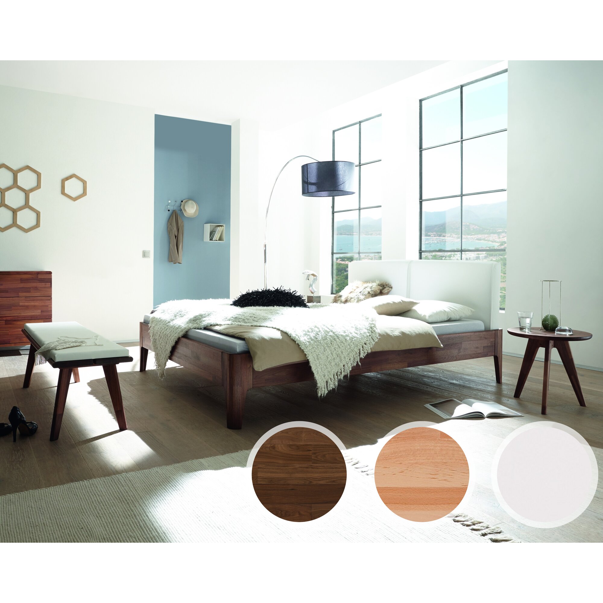 Hasena Fine-Line Massivholzbett Syma Xylo/Cemoa 180x200 cm / Kernbuche natur, geölt Image