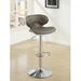 Orren Ellis Mcguigan Adjustable Height Swivel Bar Stool Upholstered/Leather/Metal/Faux leather in Gray | 18 W x 20 D in | Wayfair