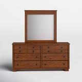 Birch Lane™ Aybel 6 Drawer 65" W Double Dresser w/ Mirror Wood in Brown | 34 H x 62 W x 18 D in | Wayfair BB1FE2A7EF6D430CA387D64C4AE1F544