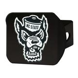 NC State Wolfpack 3D Chrome Emblem on Black Hitch Cover