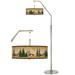 Moose Lodge Giclee Shade Arc Floor Lamp