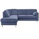 Cavadore Ecksofa Belfast mit Ottomane links / Polsterecke mit Federkern / 243 x 88 x 218 / Mikrofaser Blau