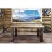 Loon Peak® Homestead Collection 72" Lodge Pole Pine Dining Table Wood in Brown/Green | 30 H x 72 W x 40 D in | Wayfair