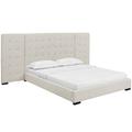 Sierra Queen Upholstered Fabric Platform Bed in Beige - East End Imports MOD-5818-BEI