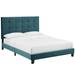 Melanie Full Tufted Button Upholstered Performance Velvet Platform Bed in Sea Blue - East End Imports MOD-5819-SEA